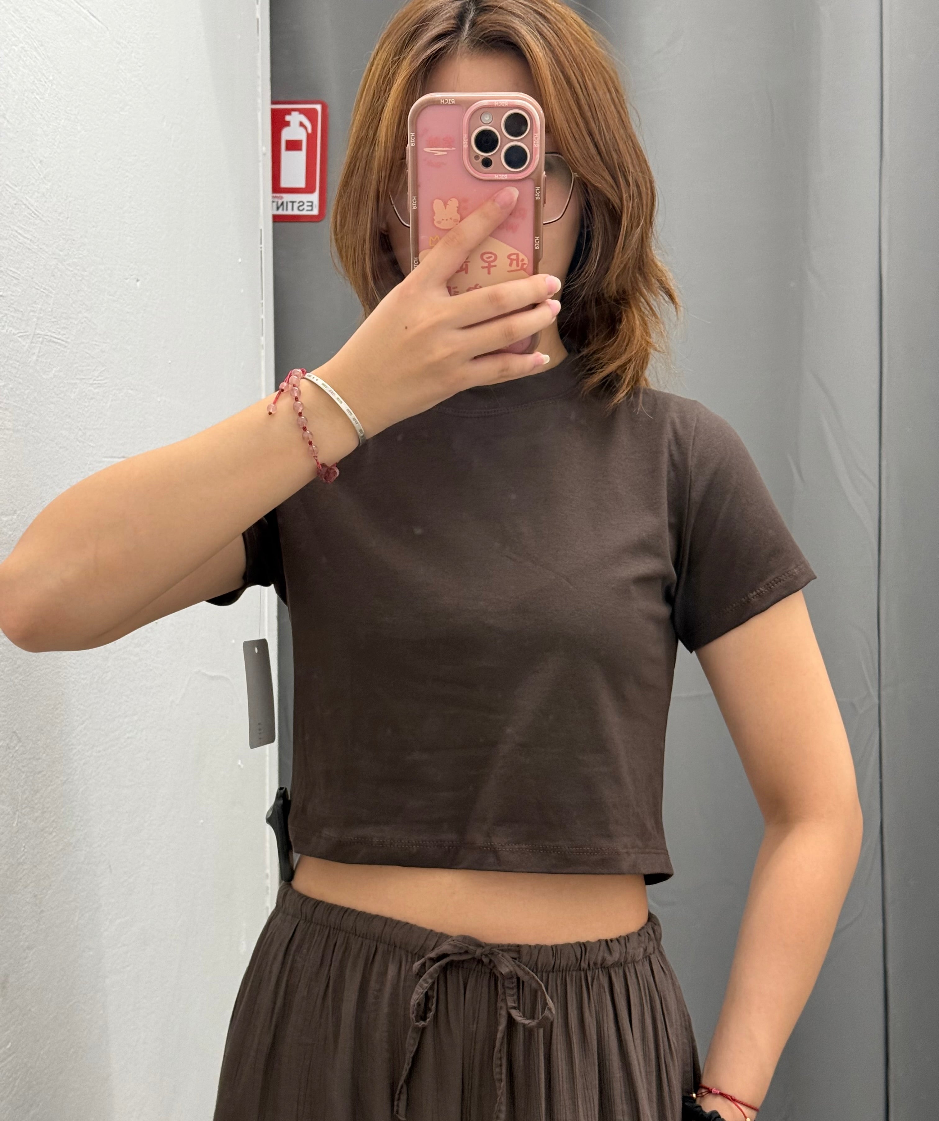 T-shirt Crop in Cotone Tinta Unita FGD MODA
