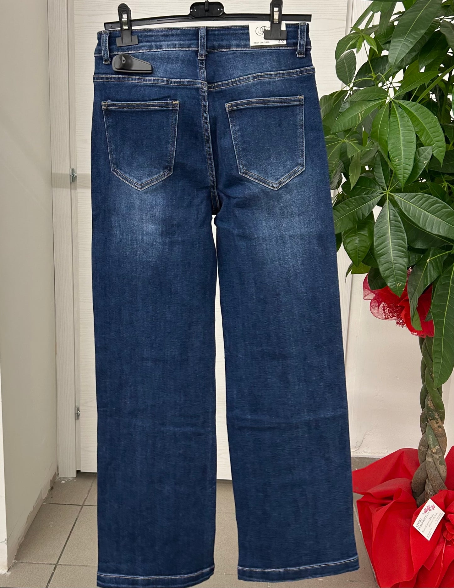 Jeans a palazzo con brillantini