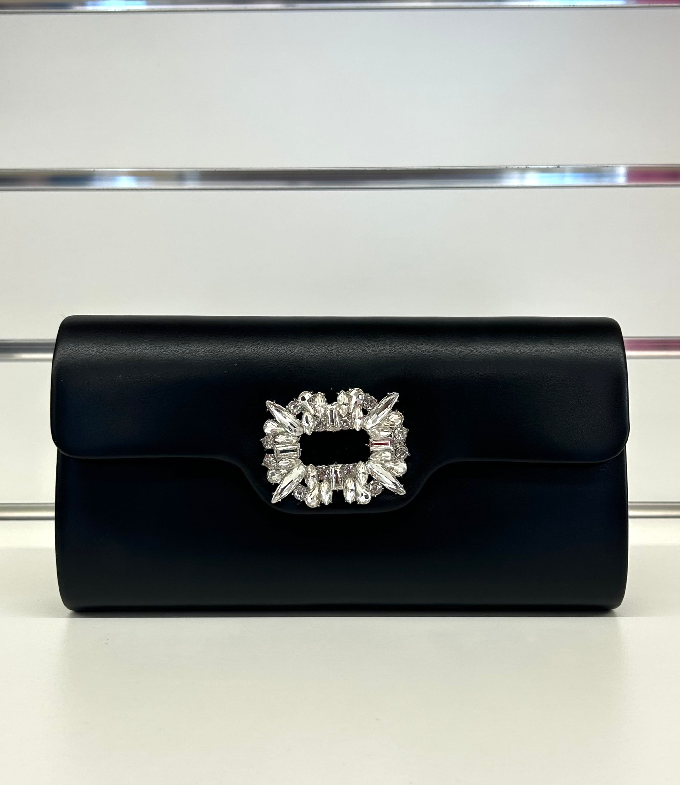 Pochette clutch con diamanti e tracolla FGD MODA