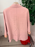 Giacca blazer over fit a righe foderato all’interno con spalle imbottite FGD MODA