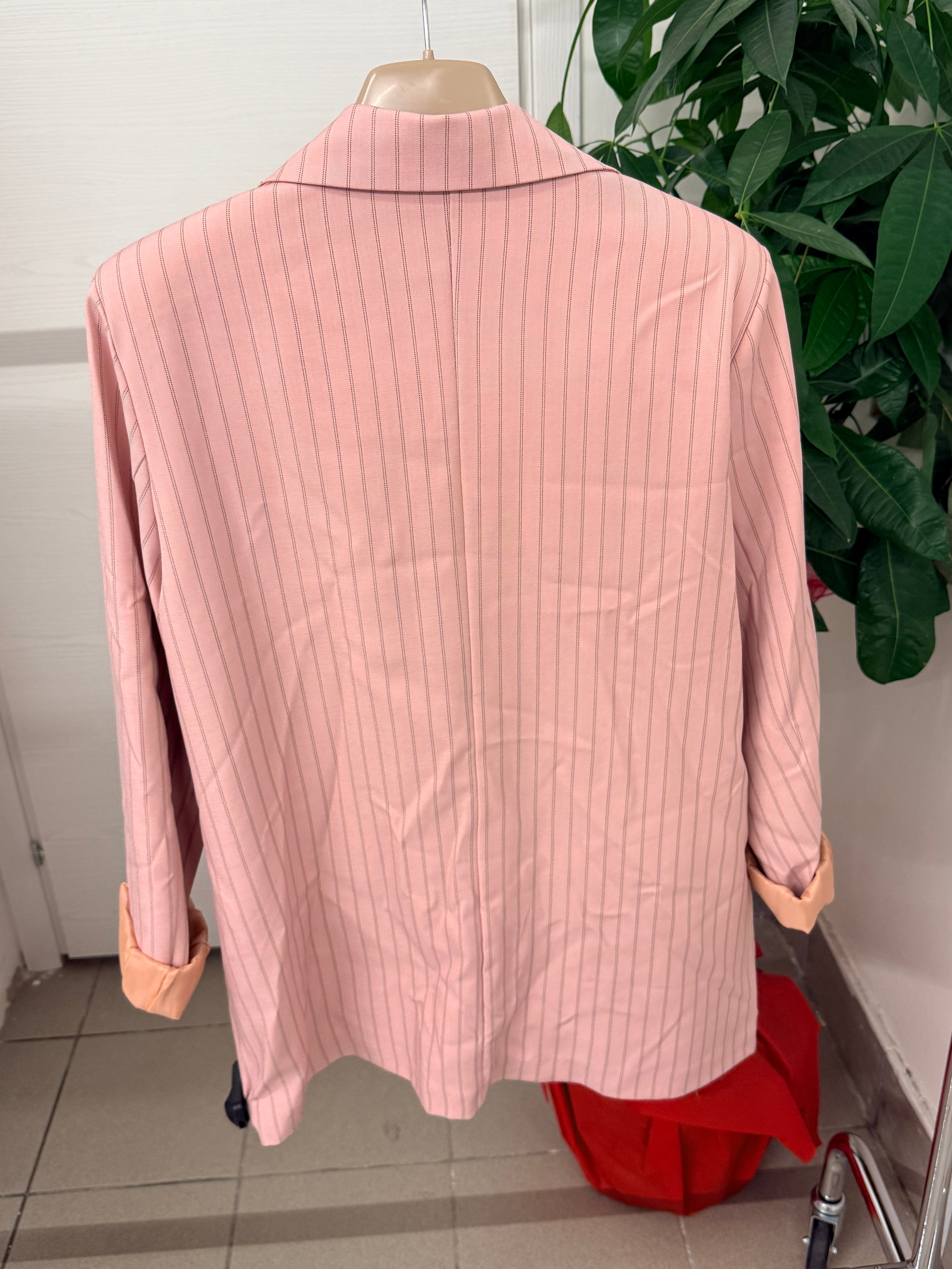 Giacca blazer over fit a righe foderato all’interno con spalle imbottite FGD MODA