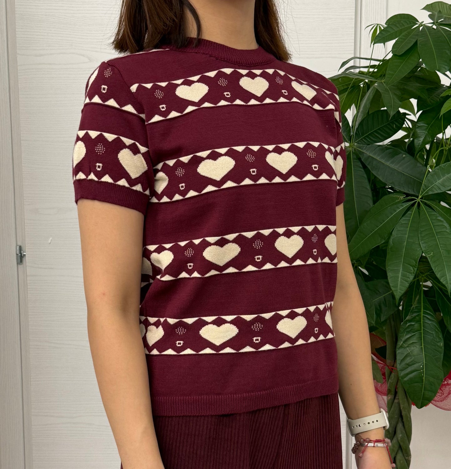 Top in maglia a fantasia