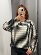 Maglietta A Righe Con Maniche Larghe FGD MODA