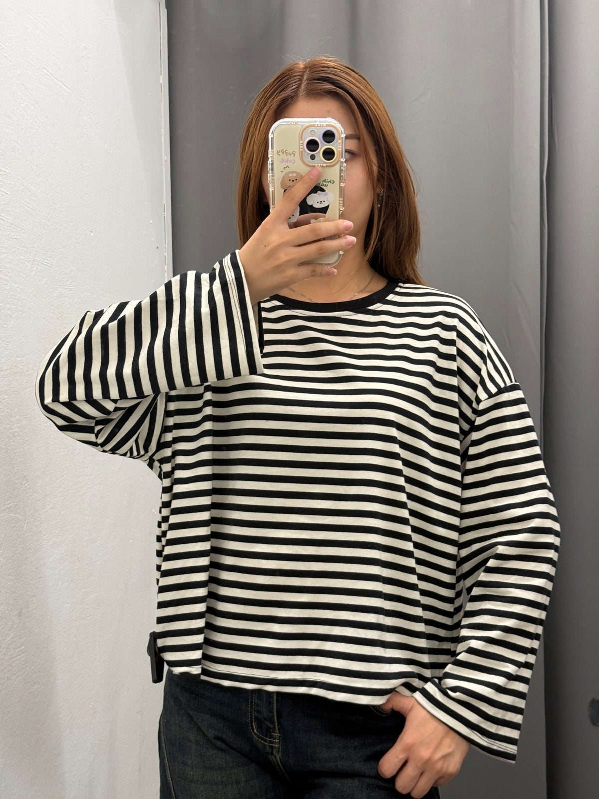 Maglietta A Righe Con Maniche Larghe FGD MODA