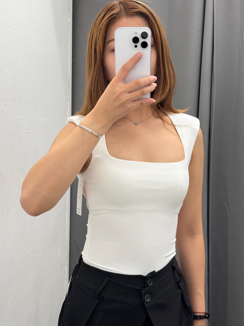 Top In Lycra Con Scollatura Sul Retro Con Spalle Imbottite FGD MODA