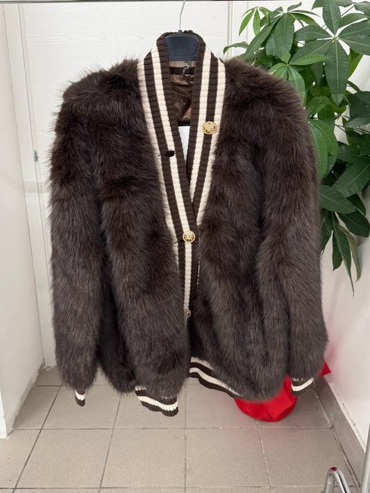 Giacca a pelliccia con banda FGD MODA