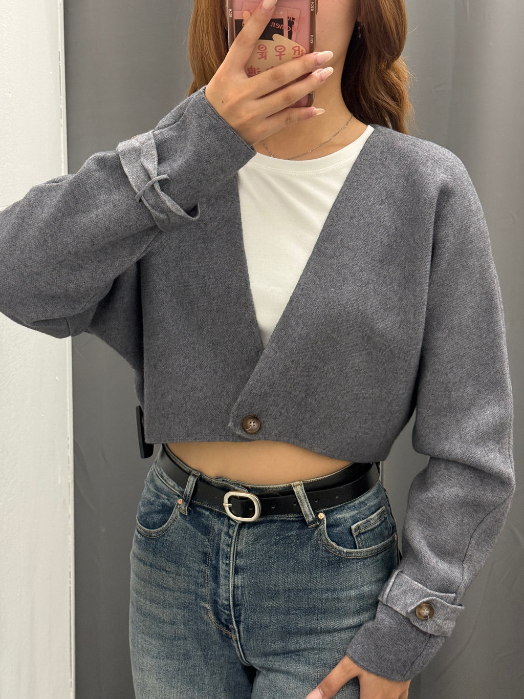 Cardigan Crop Incrociato Con Bottone FGD MODA