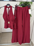 Set coordinato Top con laccio e Pantaloni a gamba larga FGD MODA