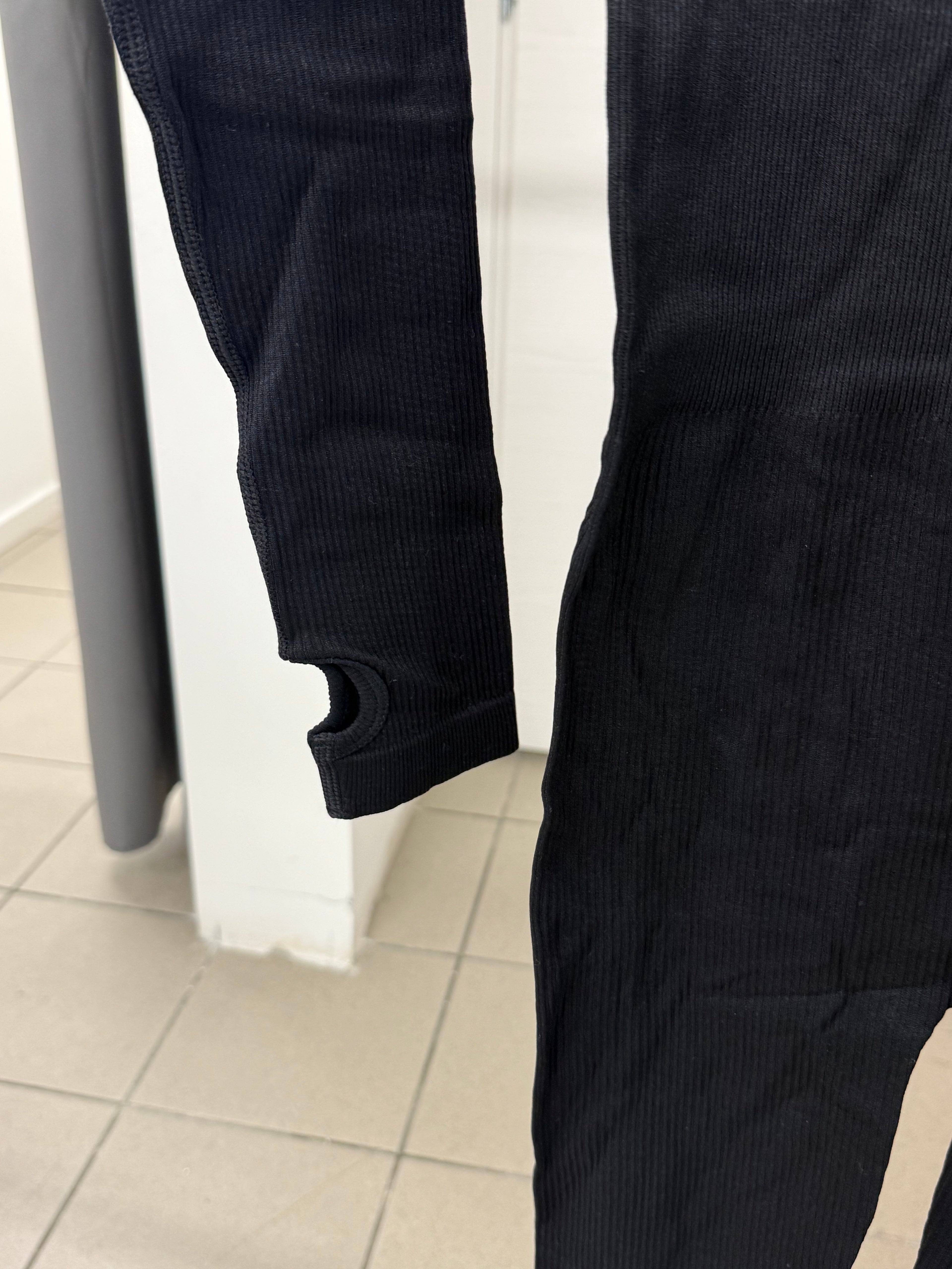 Jumpsuit a costine con manicotto
