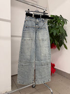 Jeans balloon con tasche e cinta