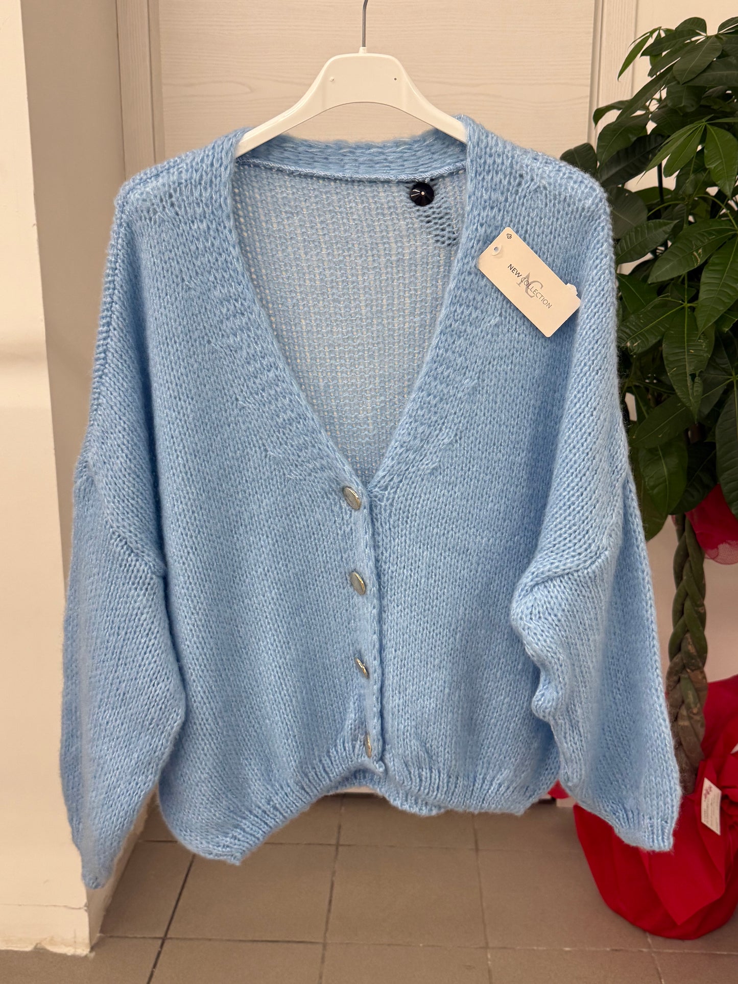 Cardigan over fit tinta unita