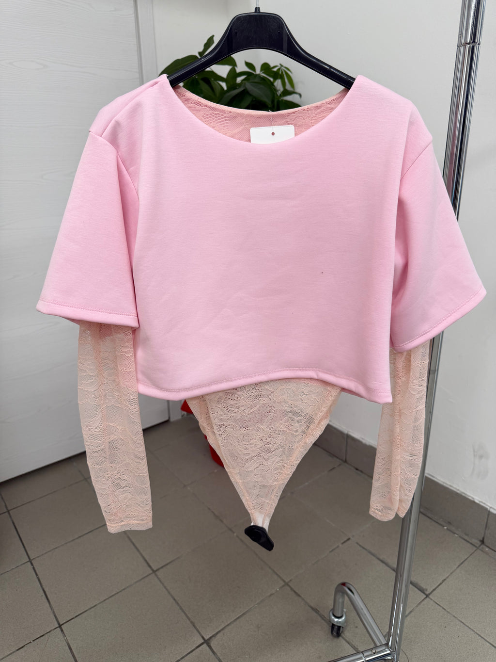 Body con maniche in pizzo FGD MODA