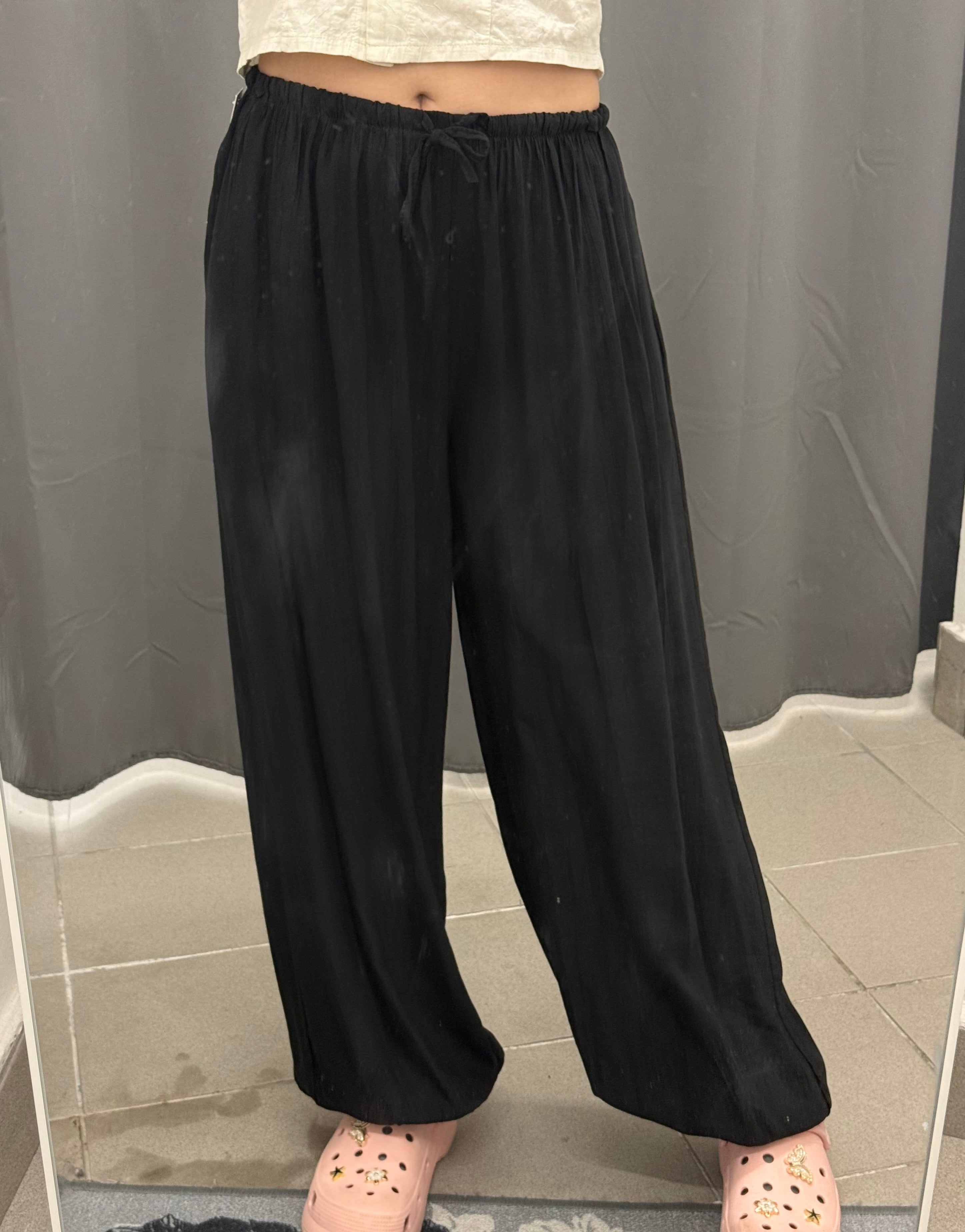 Pantaloni balloon in viscosa con polsini FGD MODA