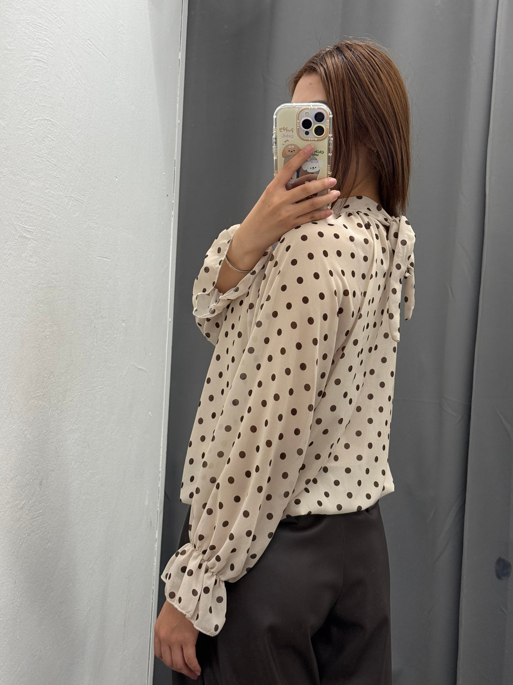 Blusa A Pois Con Maniche A Palloncino FGD MODA