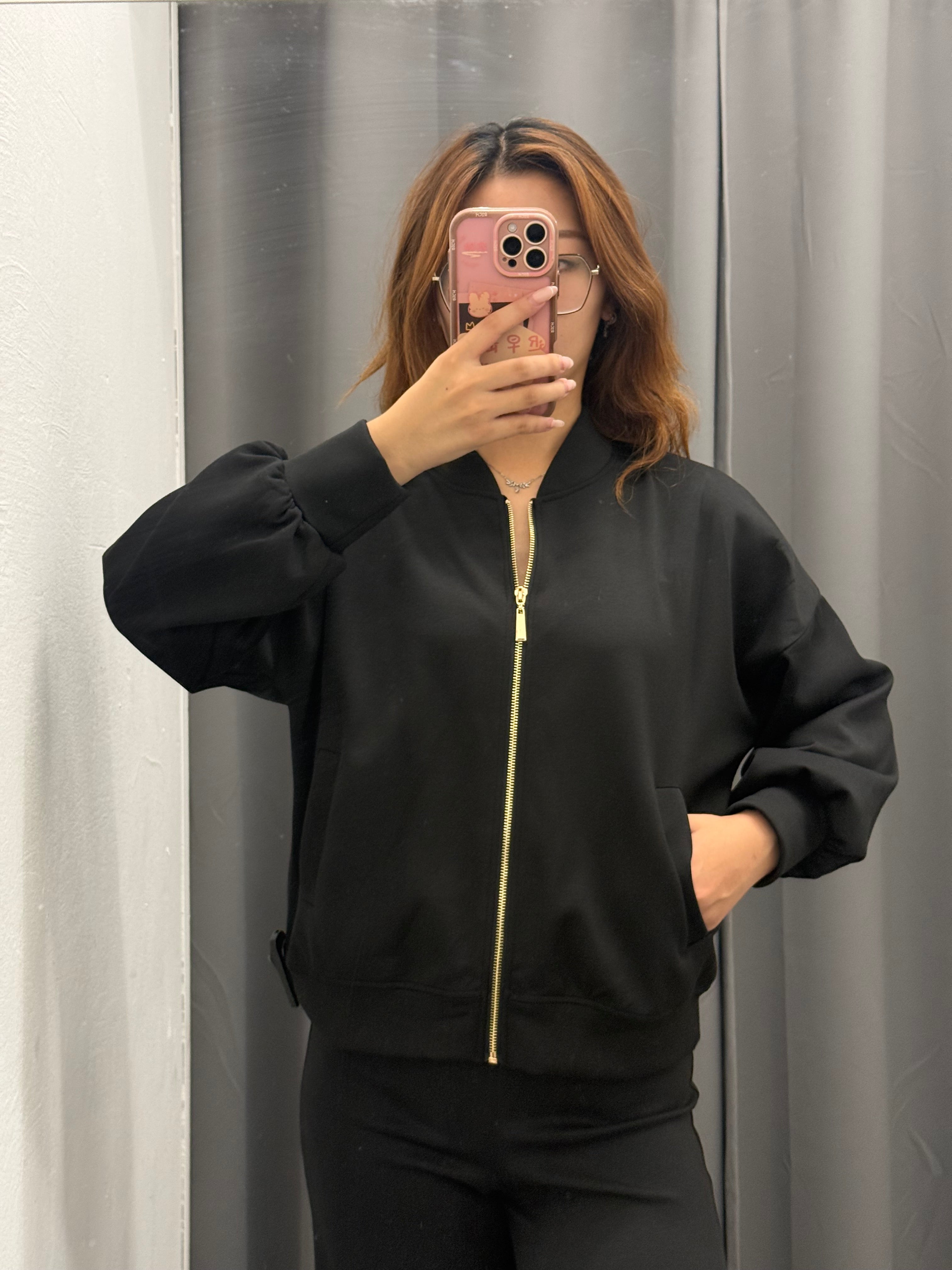 Felpa over fit con chiusura a zip e tasche FGD MODA