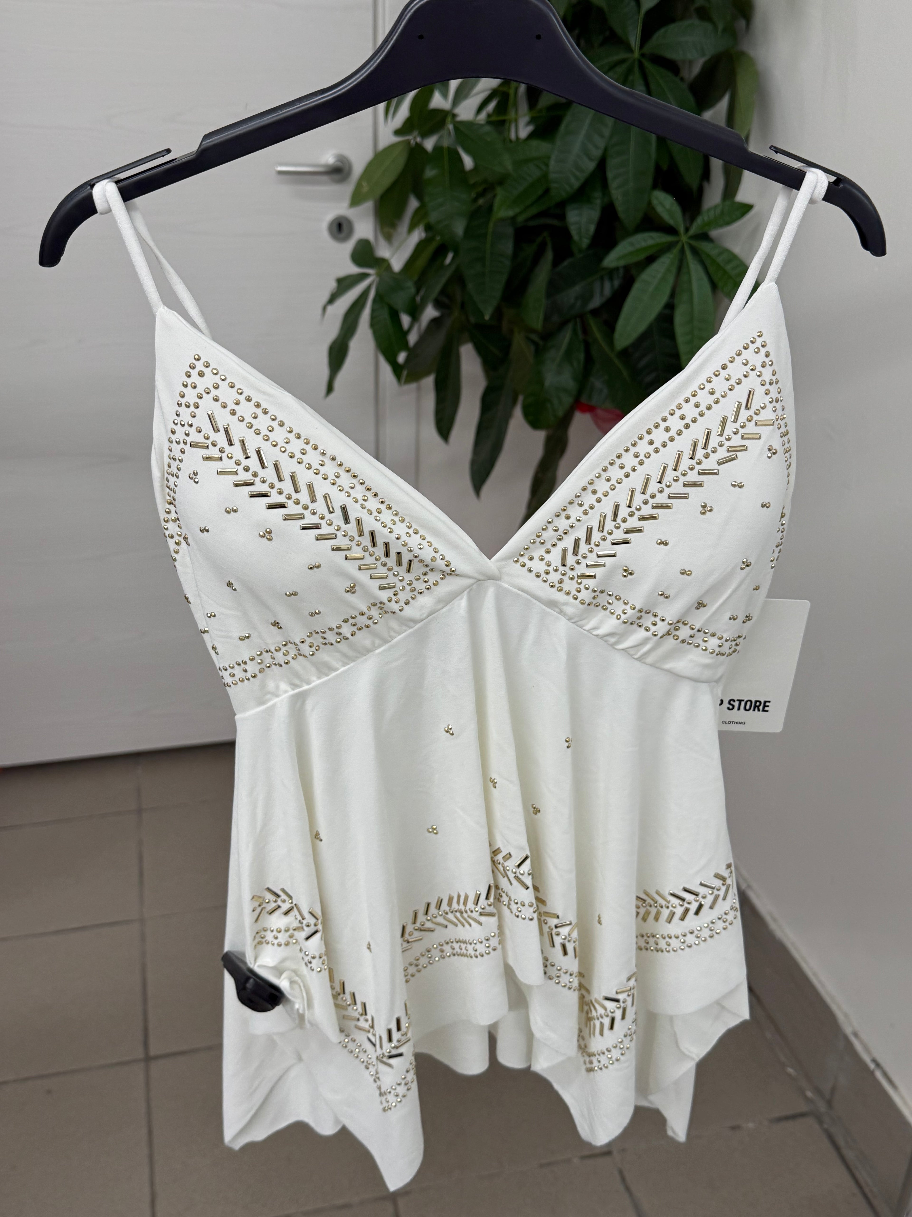 Top a spalline con borchie FGD MODA
