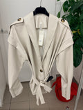 Giacca in ecopelle con cinta FGD MODA