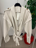 Giacca in ecopelle con cinta FGD MODA