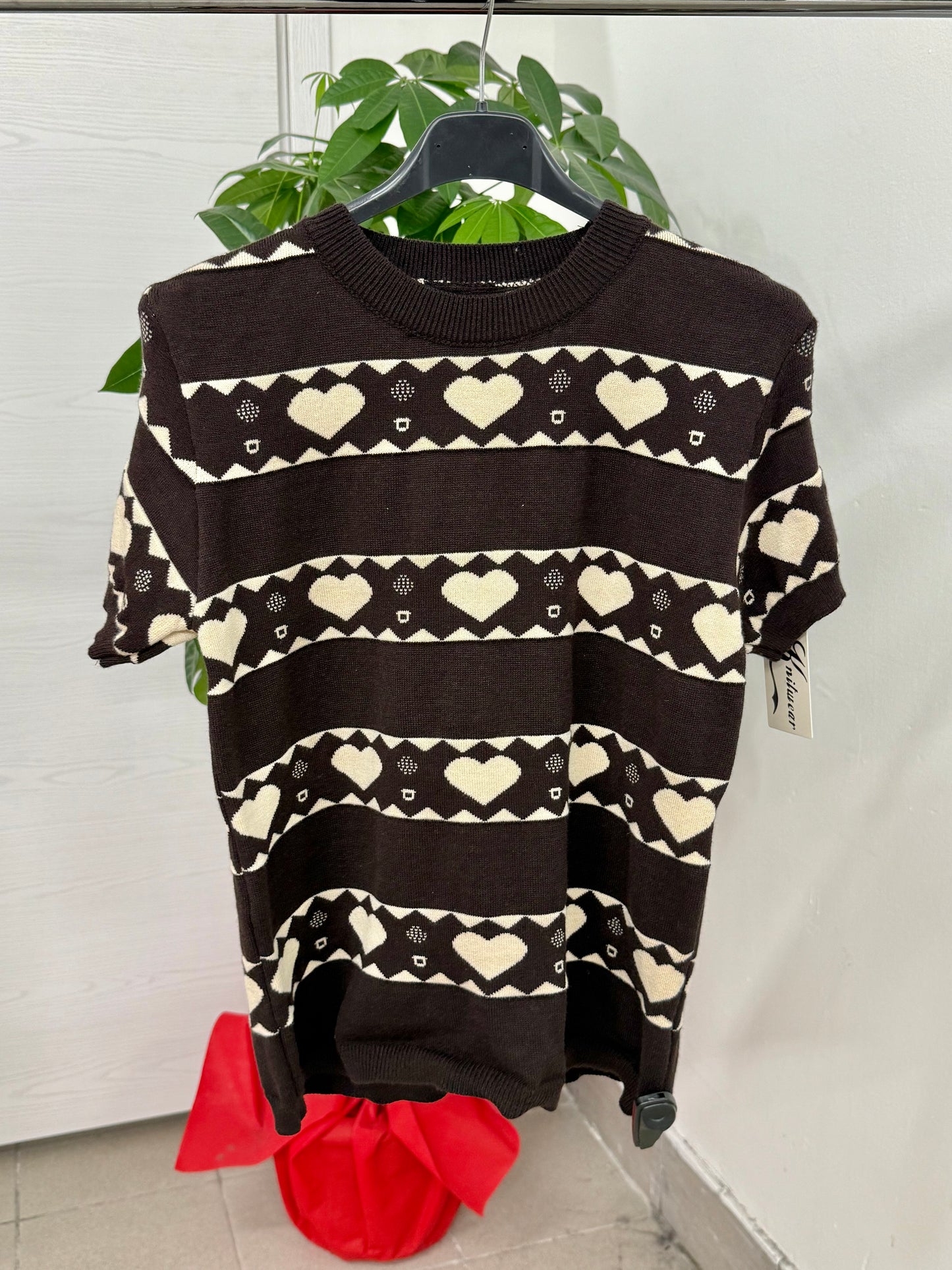 Top in maglia a fantasia