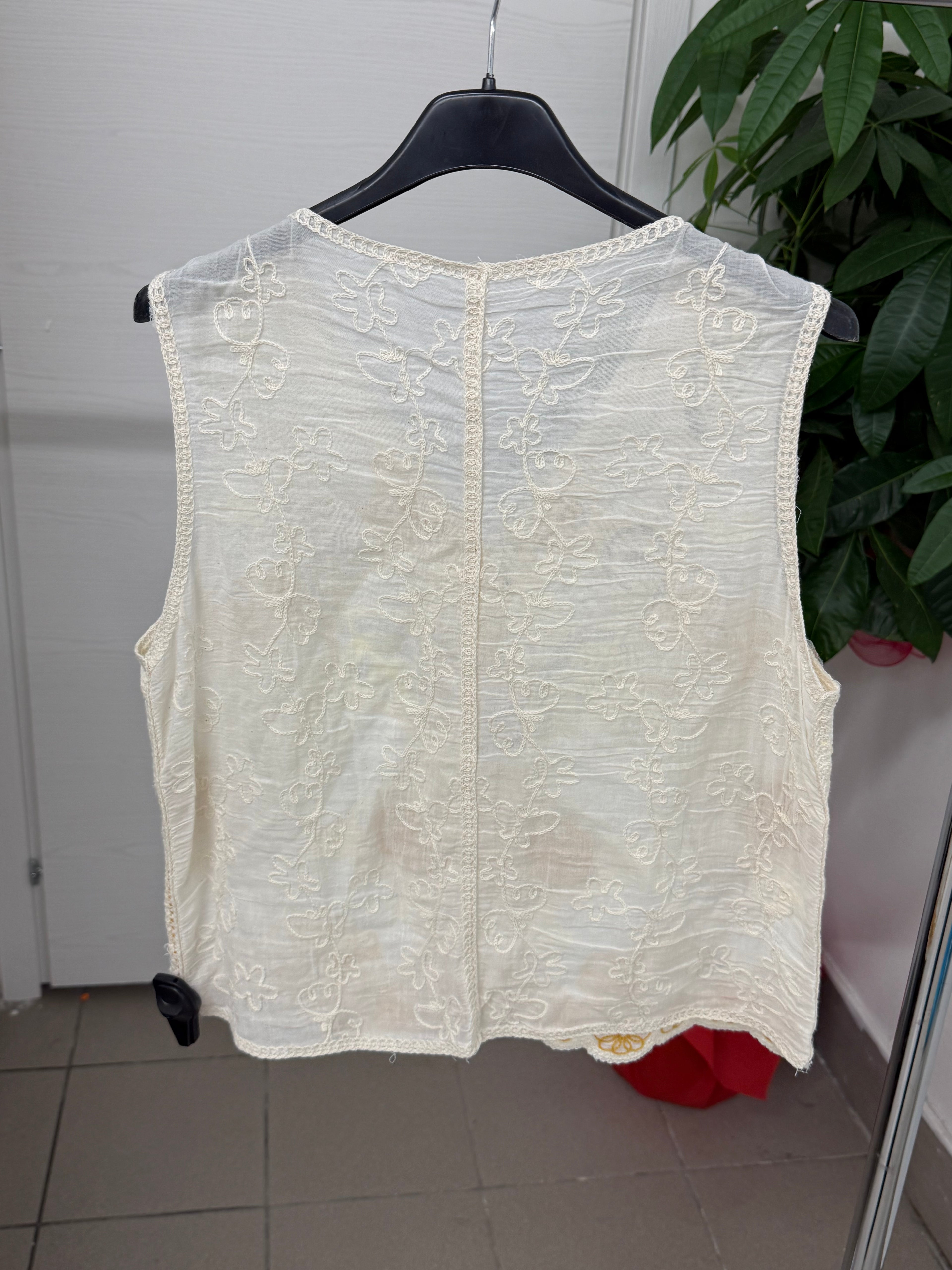 Gilet 100% cotone con ricami FGD MODA