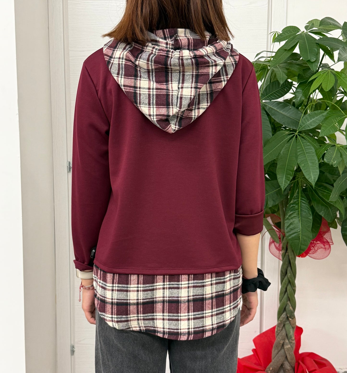 Felpa misto camicia con cappuccio FGD MODA