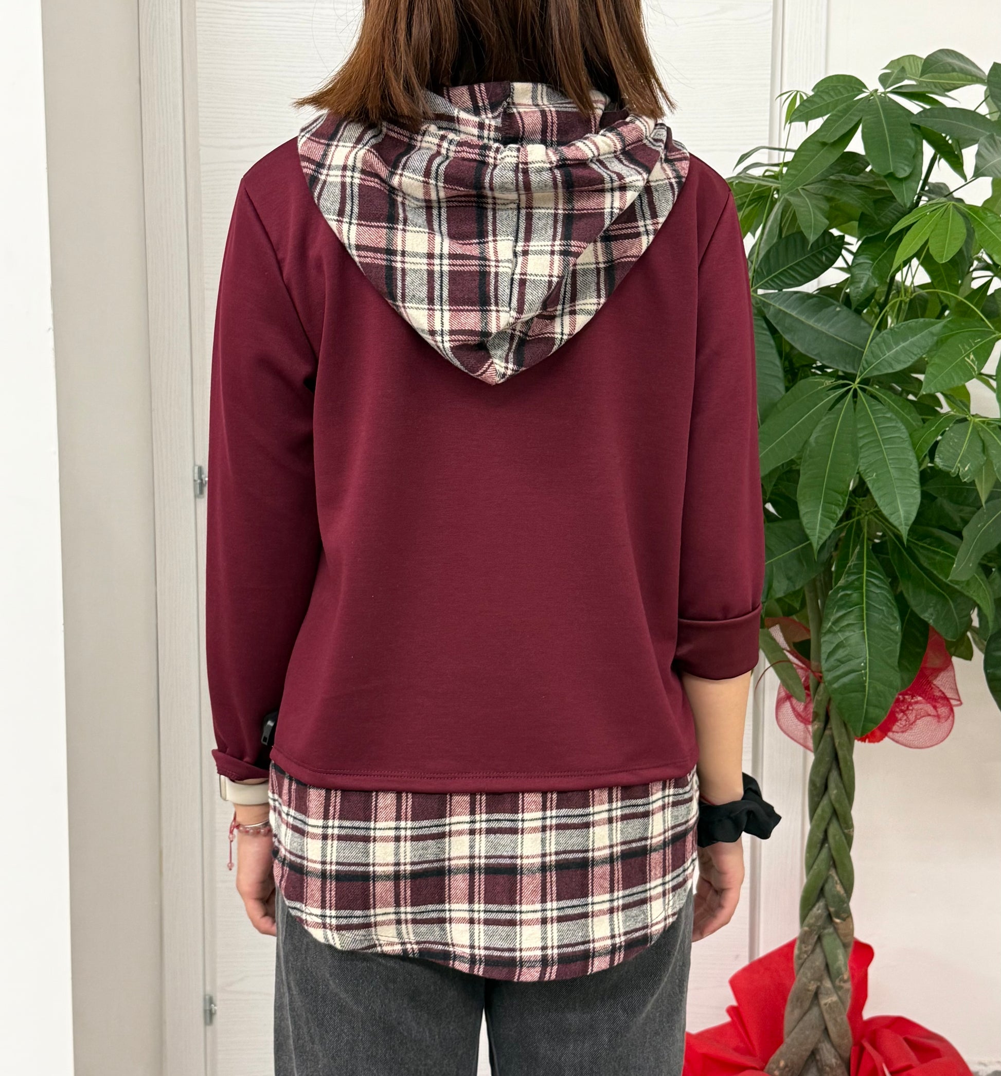 Felpa misto camicia con cappuccio FGD MODA