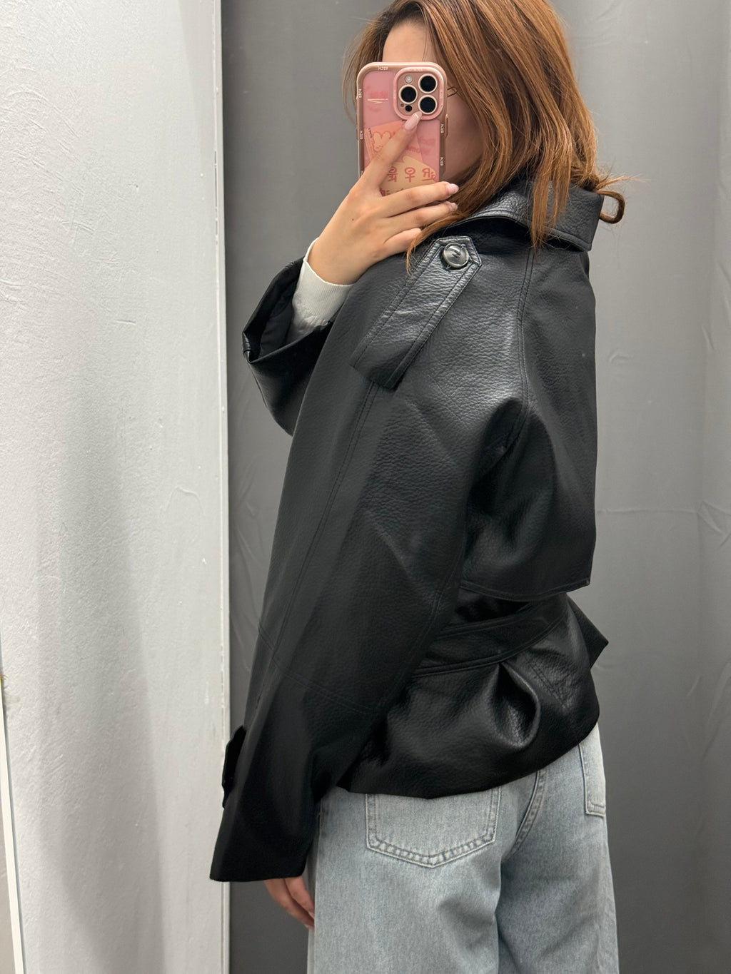 Trench Corto In Ecopelle Over Fit Con Cinta FGD MODA