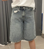 Bermuda di jeans con taschino e strappi brillantinati YW-1805 FGD MODA