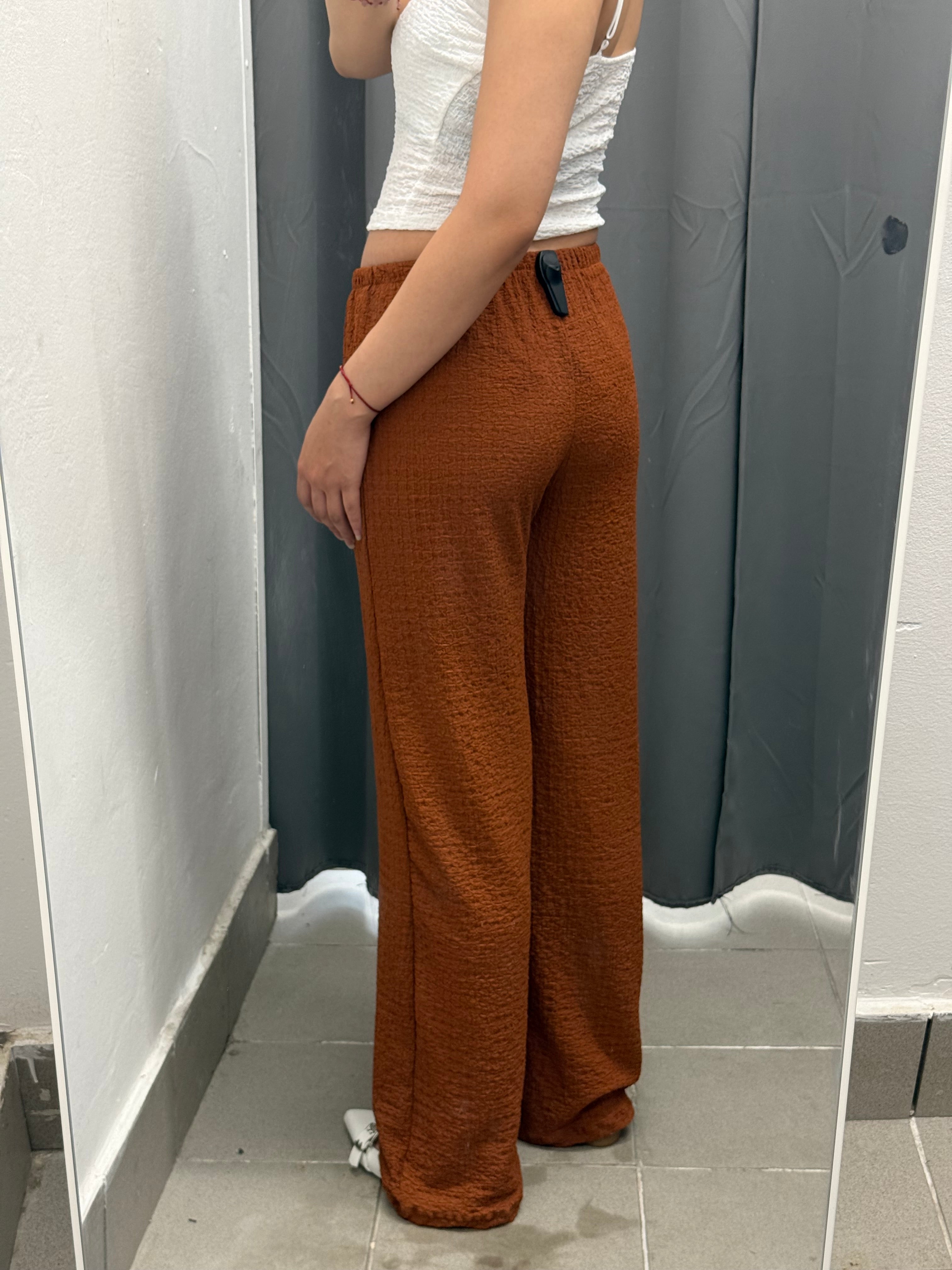 Pantaloni a Palazzo Effetto Gofrato FGD MODA