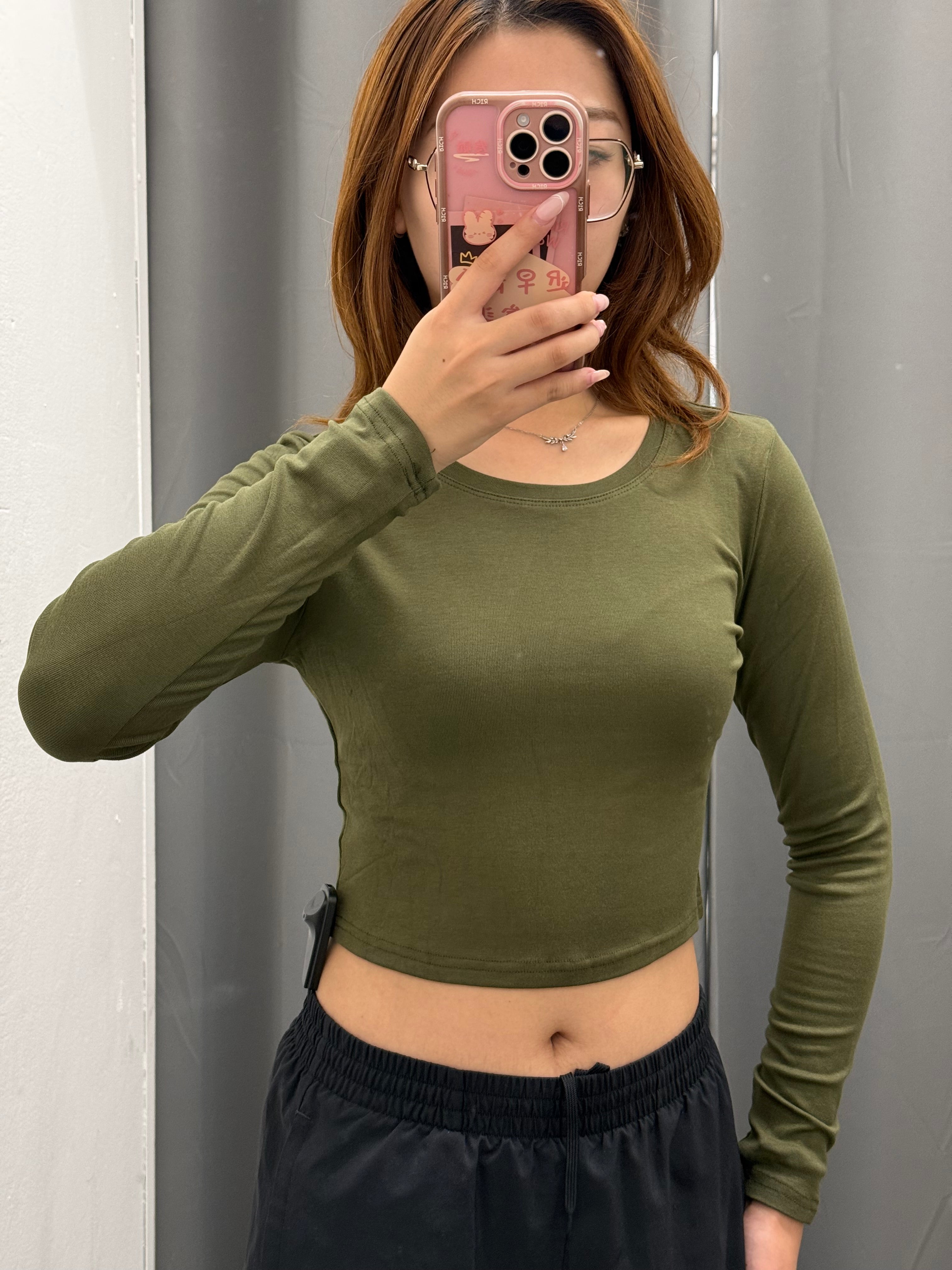 Maglietta Basic Crop A Maniche Lunghe FGD MODA
