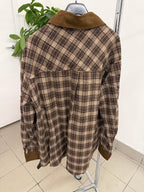 Camicia scozzese con collo in velluto FGD MODA