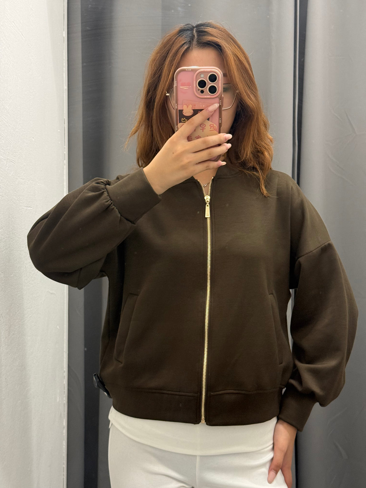 Felpa over fit con chiusura a zip e tasche FGD MODA