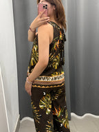 Set Coordinato 100% Viscosa Canotta e Pantaloni a Palazzo a Fantasia FGD MODA