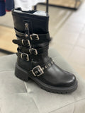 Stivali In Ecopelle Con Cinturini MS2155 FGD MODA