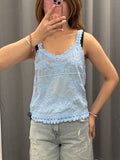 Canotta 100% cotone con ricami FGD MODA