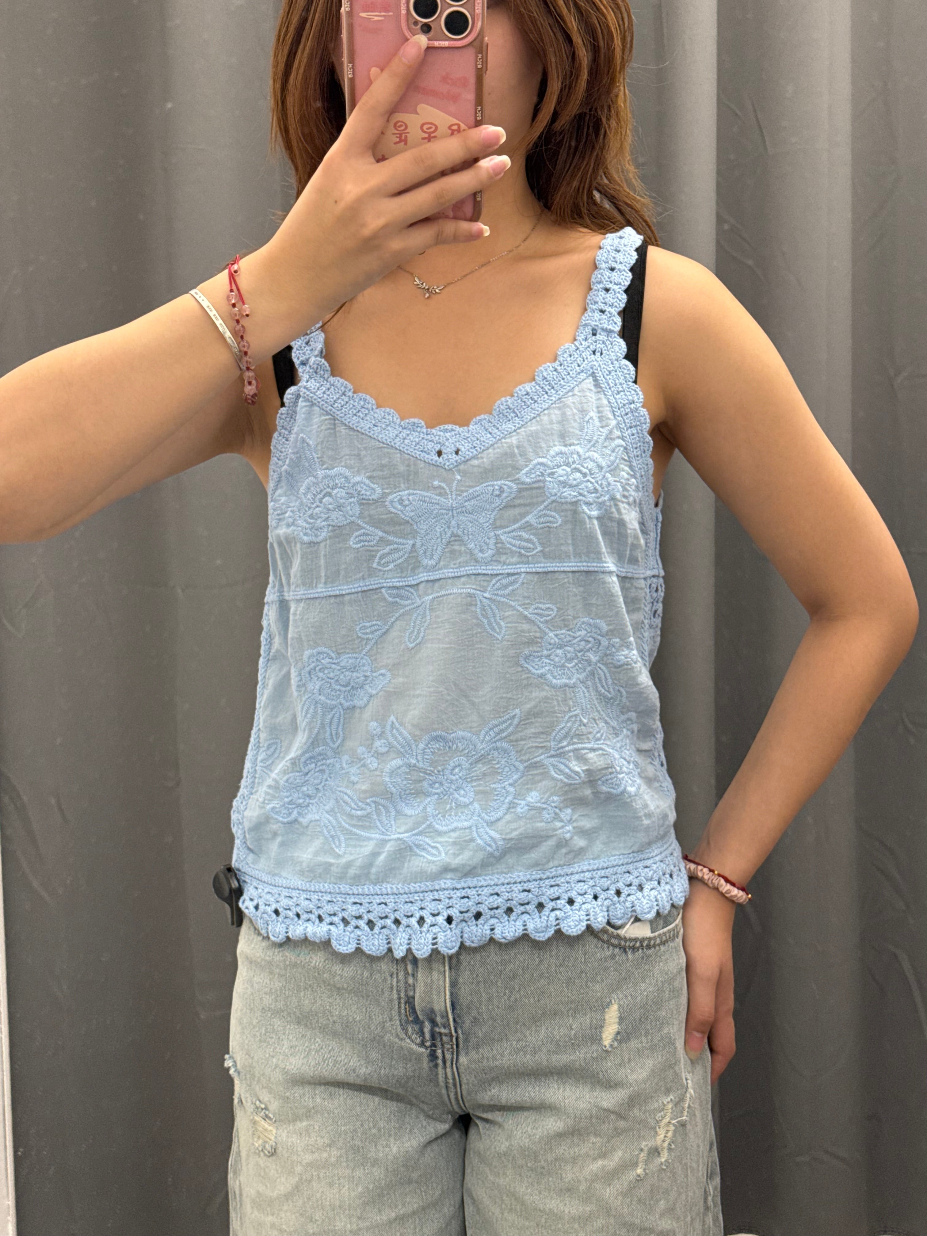 Canotta 100% cotone con ricami FGD MODA