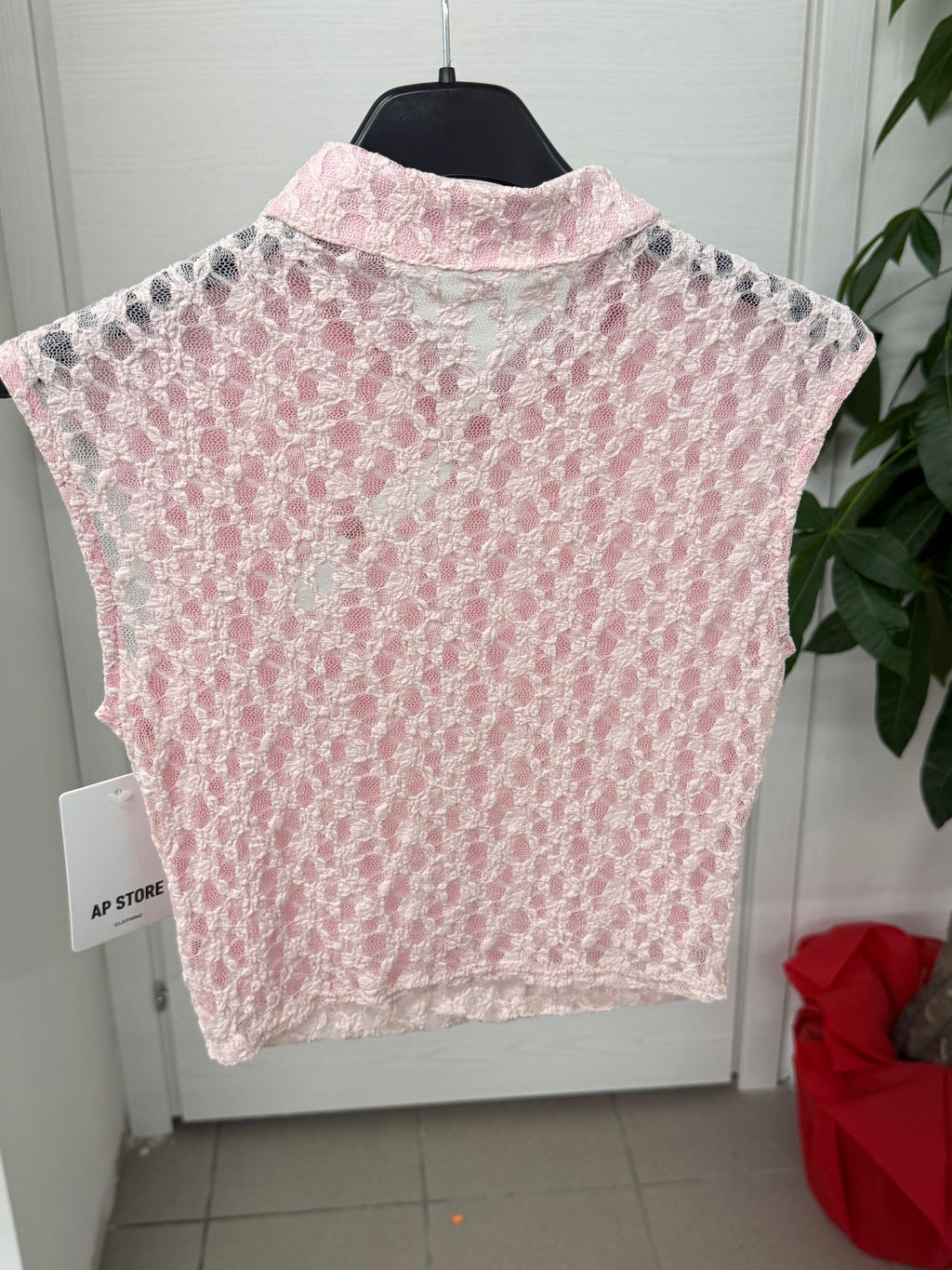 Top in pizzo con collo alla coreana FGD MODA