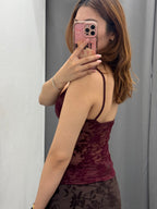 Top Semitrasparente Con Stampe Fiorate In Velluto FGD MODA
