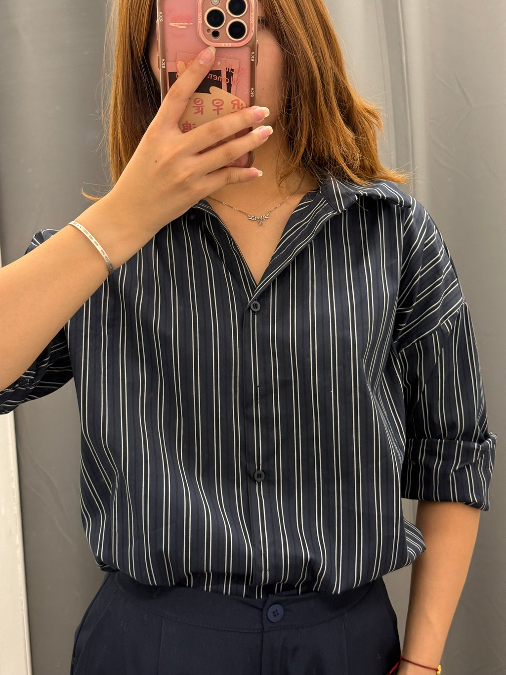 Camicia 100% Cotone Over Fit A Righe FGD MODA