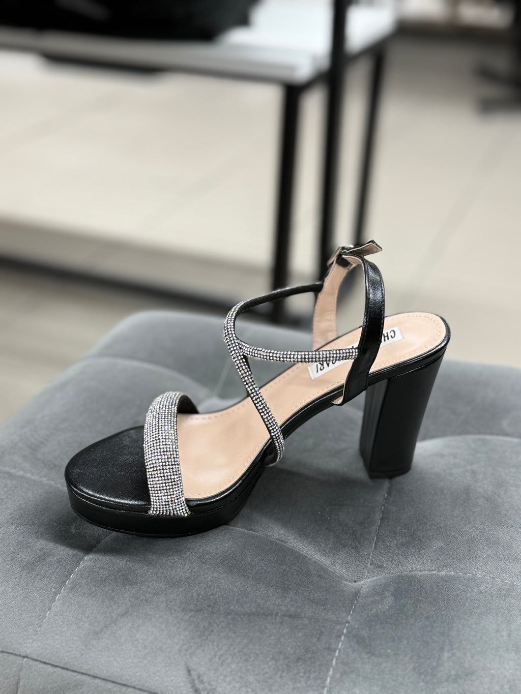 Décolleté a sandalo con brillantini tacco 10cm FGD MODA