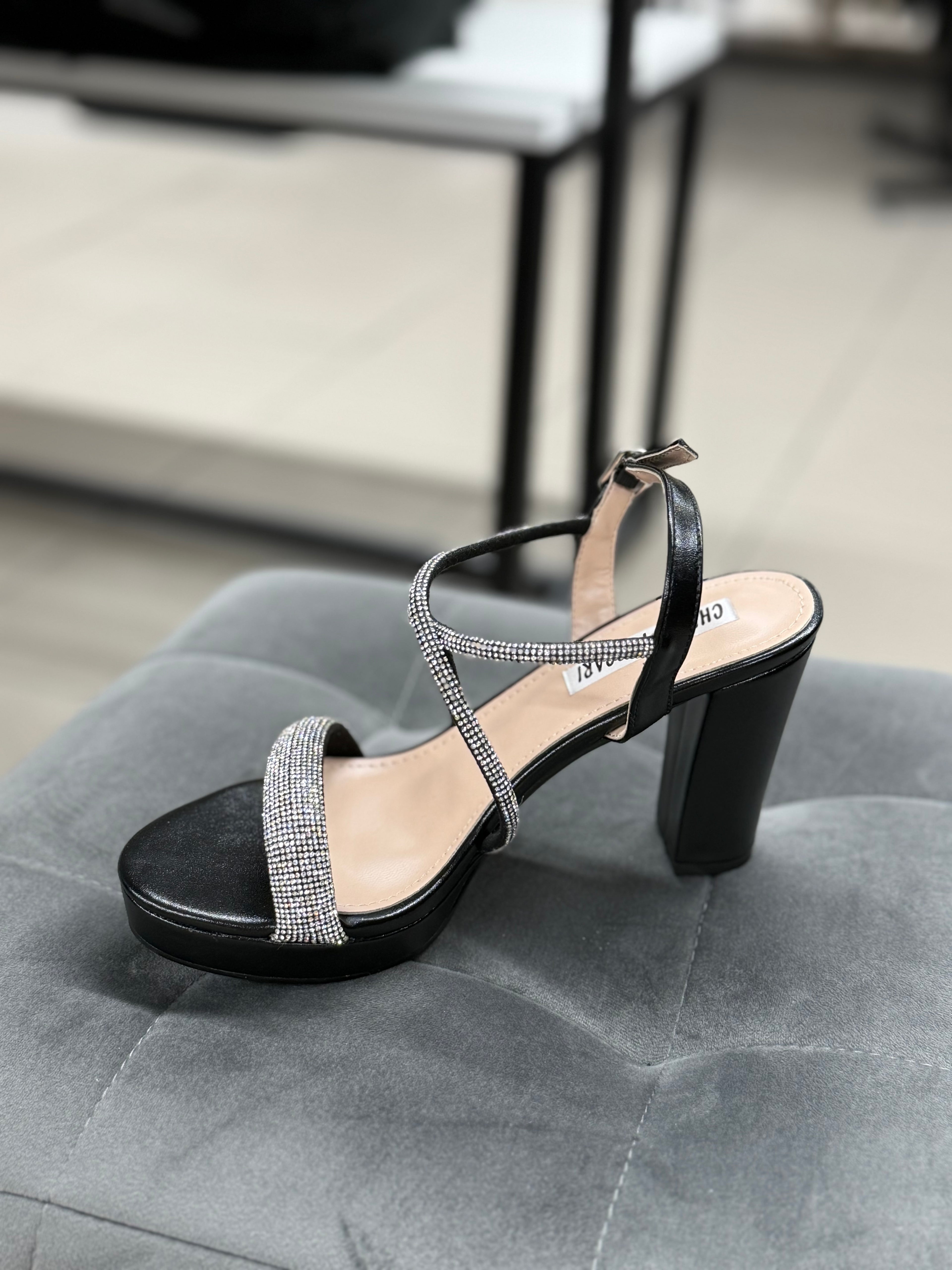 Décolleté a sandalo con brillantini tacco 10cm FGD MODA