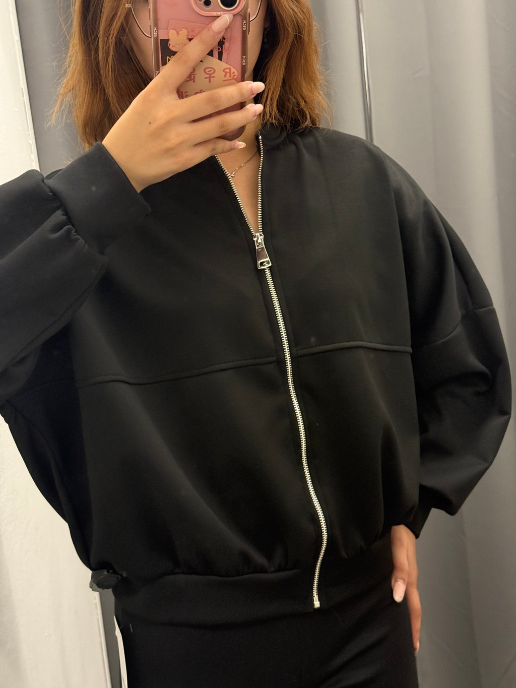 Felpa Over Fit Con Zip FGD MODA