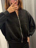 Felpa Over Fit Con Zip FGD MODA