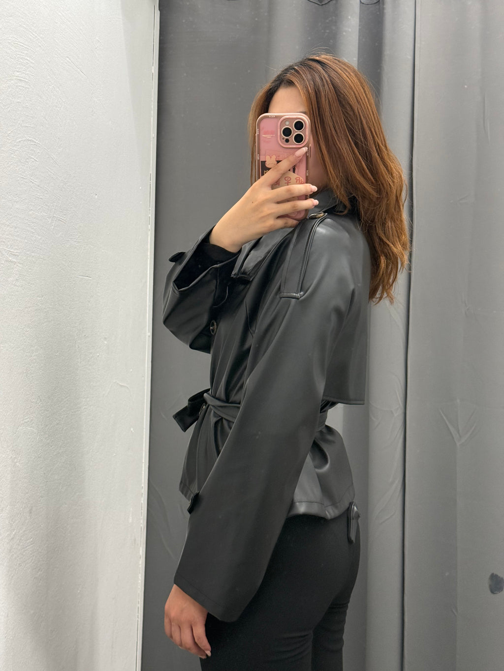 Trench Corto In Ecopelle Con Cinta FGD MODA