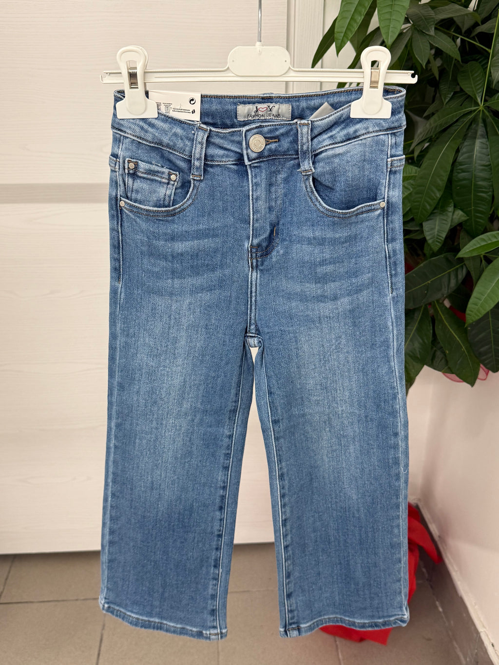 Jeans a palazzo con tasche rosa FGD MODA