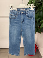 Jeans a palazzo con tasche rosa FGD MODA