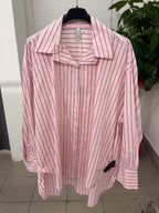 Camicia in cotone over fit a righe