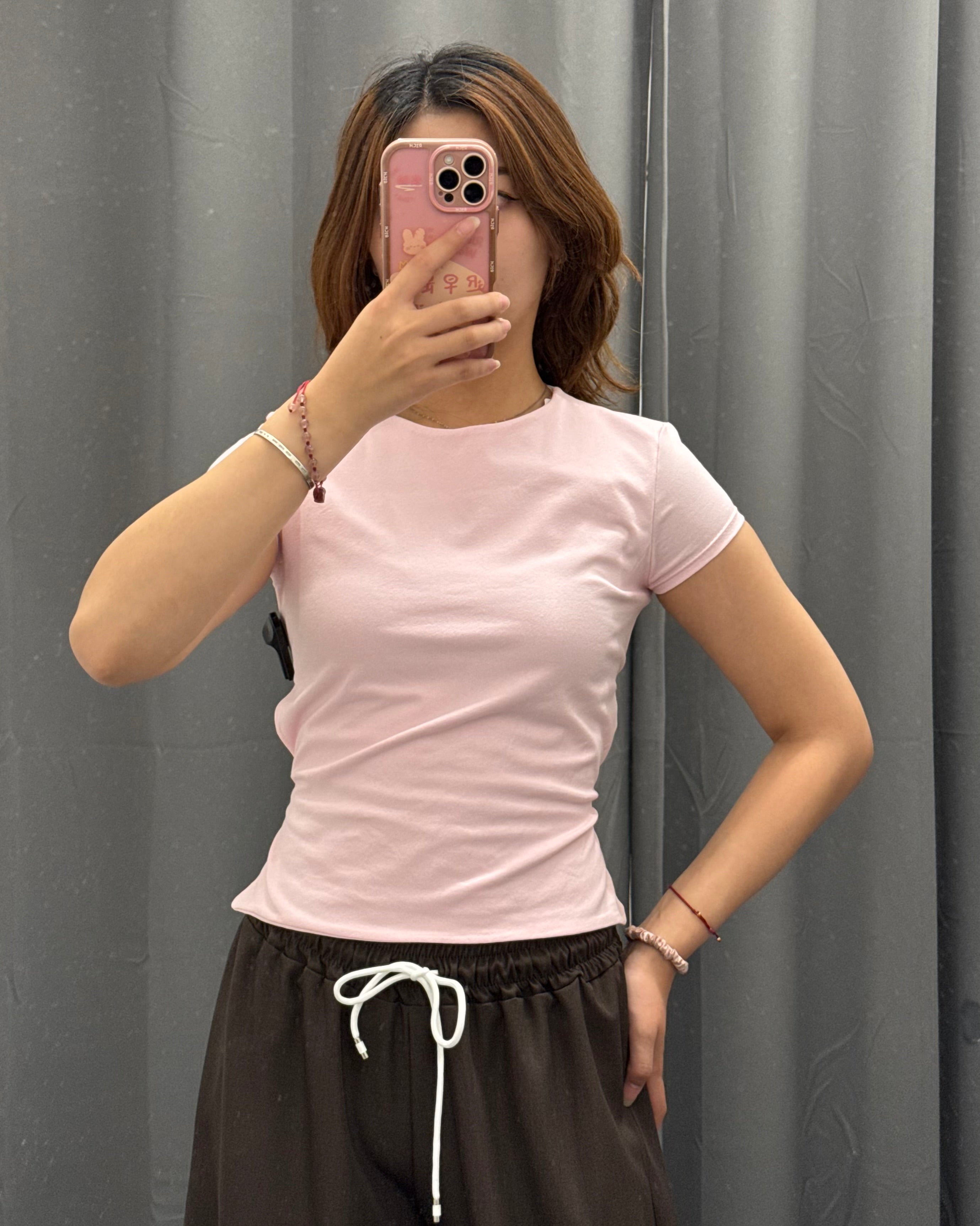 T-shirt in cotone con lacci sul retro FGD MODA