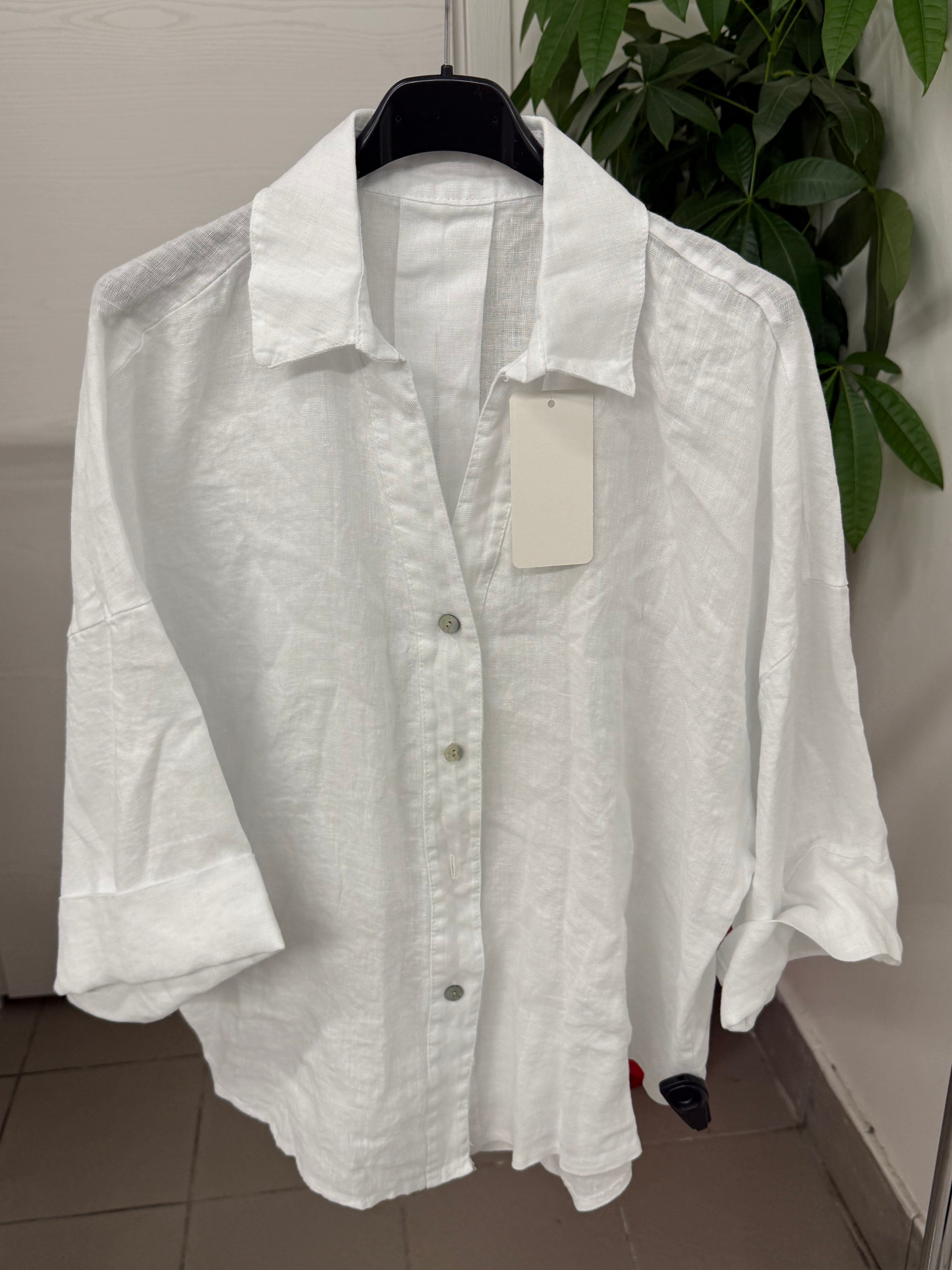 Camicia 100% lino con manica 3/4 FGD MODA