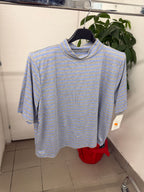 T-shirt a righe con spalline imbottite FGD MODA